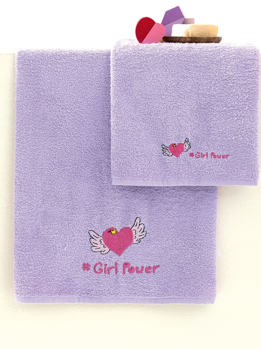 Kids Towel set 2pcs / GIRL PO / 40x70 + 70x120cm